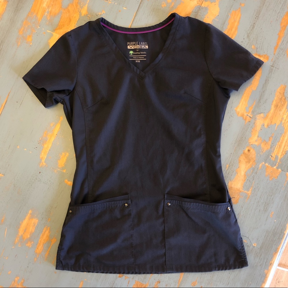 Purple Label Yoga by Healing Hands Scrub Top!